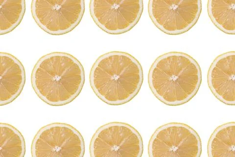 Lemon slice on white background Stock Photos