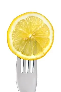 Lemon slice on white Stock Photos
