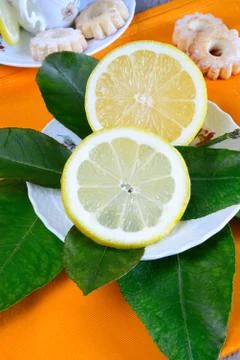 Lemon sliced Stock Photos