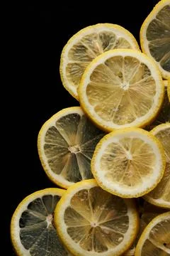 Lemon Slices in Abstract Pattern Stock Photos