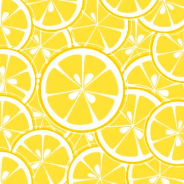 Lemon slices background Stock Illustration