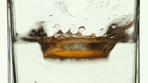 Lemon slices falling in water 3 Stock Footage 49880513