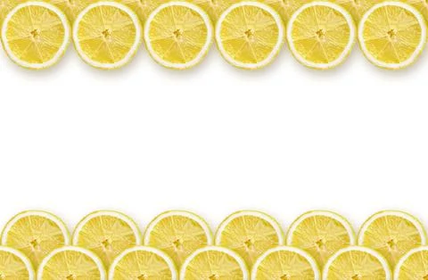 Lemon slices frame Stock Photos