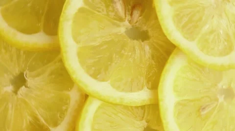 Lemon slices (macro zoom) Stock Footage 8574665