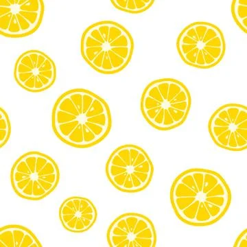 Lemon slices pattern. Citrus background. Vector illustration Stock Illustration