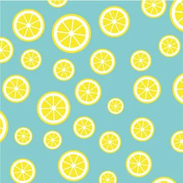 Lemon slices pattern. Citrus background Vector illustration Stock Illustration