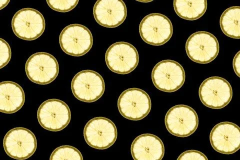 Lemon slices pattern Stock Photos