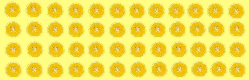 Lemon slices pattern texture background Stock Photos