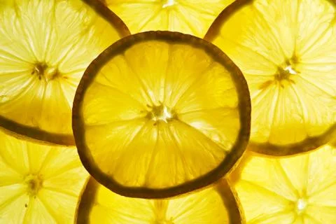 Lemon slices Stock Photos