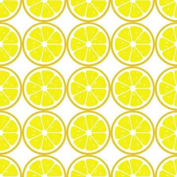 Lemon slices seamless pattern. Flat food texture Stock Illustration