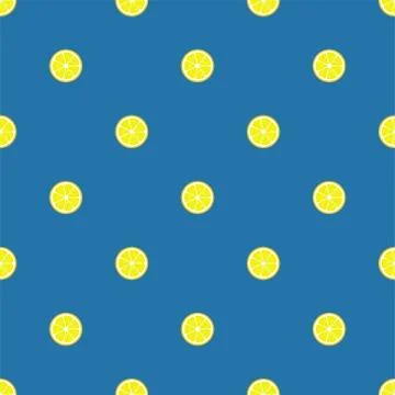 Lemon slices seamless pattern. Flat food texture Stock Illustration