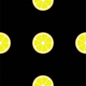 Lemon slices seamless pattern. Flat food texture Stock Illustration