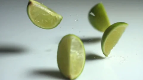 Lemon slices splashing in slow motion Stock Footage 24737914