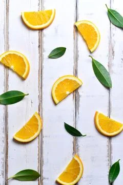 Lemon slices on the table Stock Photos