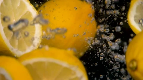 Lemon splash in water Stock Footage 201433595