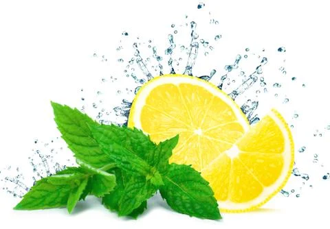 Lemon splash water Stock Photos