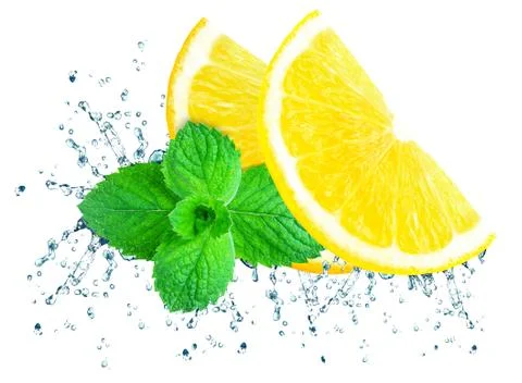 Lemon splash water Stock Photos