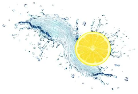 Lemon splash water Stock Photos