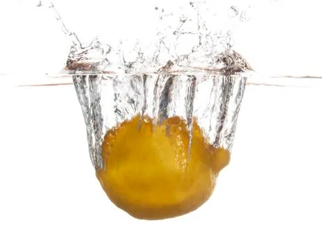 Lemon splashing Stock Photos