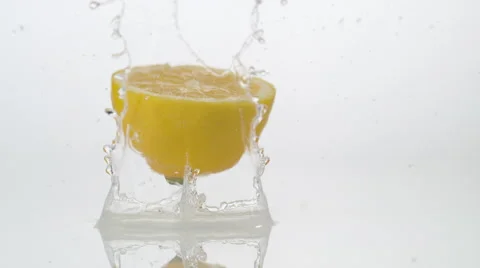 Lemon splashing. Slow Motion. Stock Footage 50509594