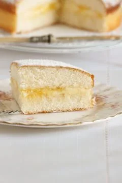 Lemon sponge cake Stock Photos