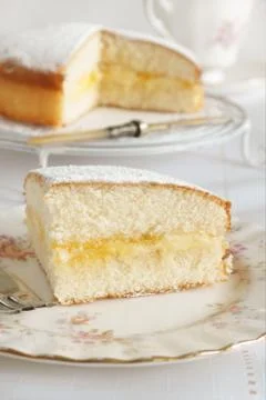 Lemon sponge cake Stock Photos