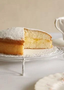Lemon Sponge Cake Stock Photos