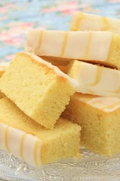Lemon sponge cake Stock Photos