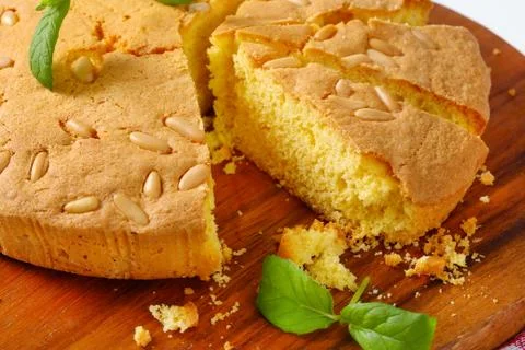 Lemon sponge cake Stock Photos