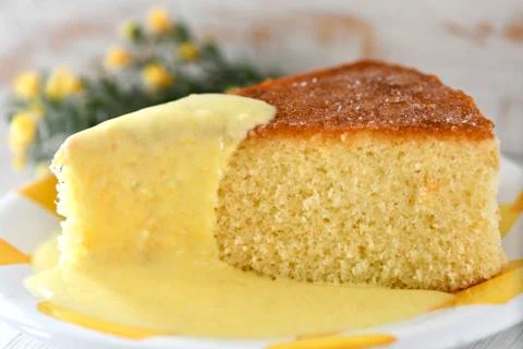 Lemon sponge cake Stock Photos