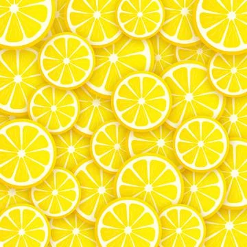 Lemon sticker pattern. Yellow lemon vector illustration isolated on white Stock Illustration