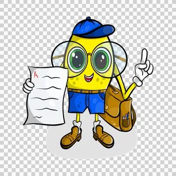 Lemon student character. Stock Illustration