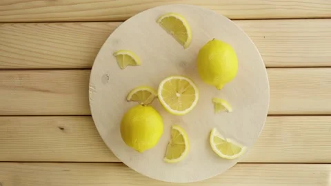Lemon on the table Stock Footage 218980590