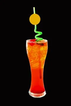 Lemon tea, black background Stock Photos