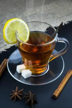 Lemon tea with lemon Stock Photos
