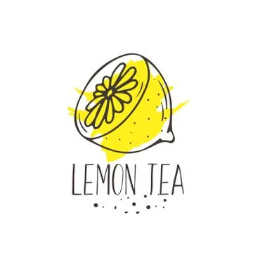 Lemon tea print Stock Illustration