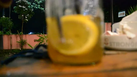 Lemon tea on the side of the road Video stock 172544071