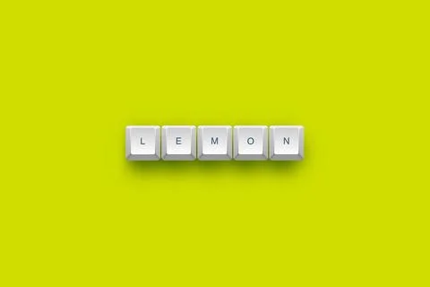 Lemon text on a 3d keyboard button with shadow concept series Stock Illustration