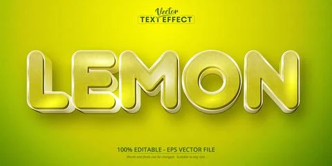Lemon text, cartoon style editable text effect	 Stock Illustration