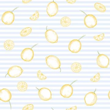 Lemon tree branch with lemons Stock Illustration