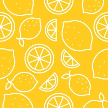 Lemon Tropical Fruit seamless pattern vector illustration 스톡 일러스트