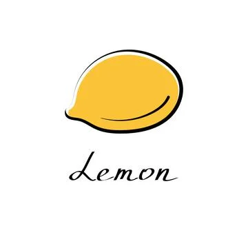 Lemon vector cartoon flat illustration. Citrus sign. Fruit and vegetable logo Stock Illustration