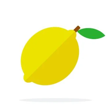 Lemon vector flat material design isolated object on white background. Illustrazione stock