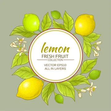 Lemon vector frame Stock Illustration