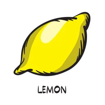 Lemon vector hand drawn illustration icon doodle style Stock Illustration