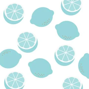 Lemon vector pattern. Abstract pattern with cartoon lemons Stock Illustration