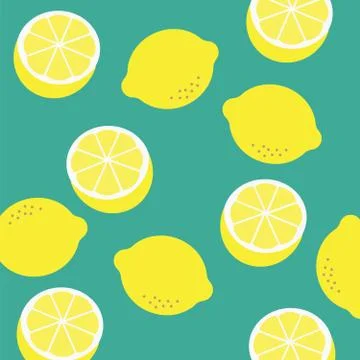 Lemon vector pattern. Abstract pattern with cartoon lemons Illustrazione stock