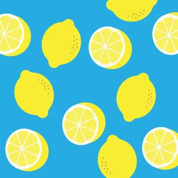 Lemon vector pattern. Abstract pattern with cartoon lemons イラスト素材
