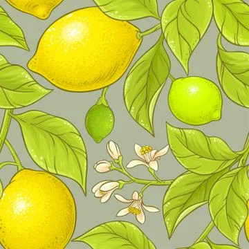Lemon vector pattern Stock Illustration