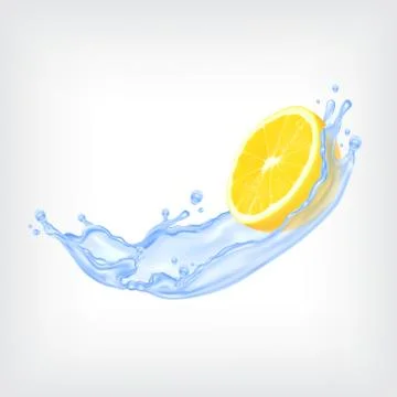 Lemon with water Stock Illustration
